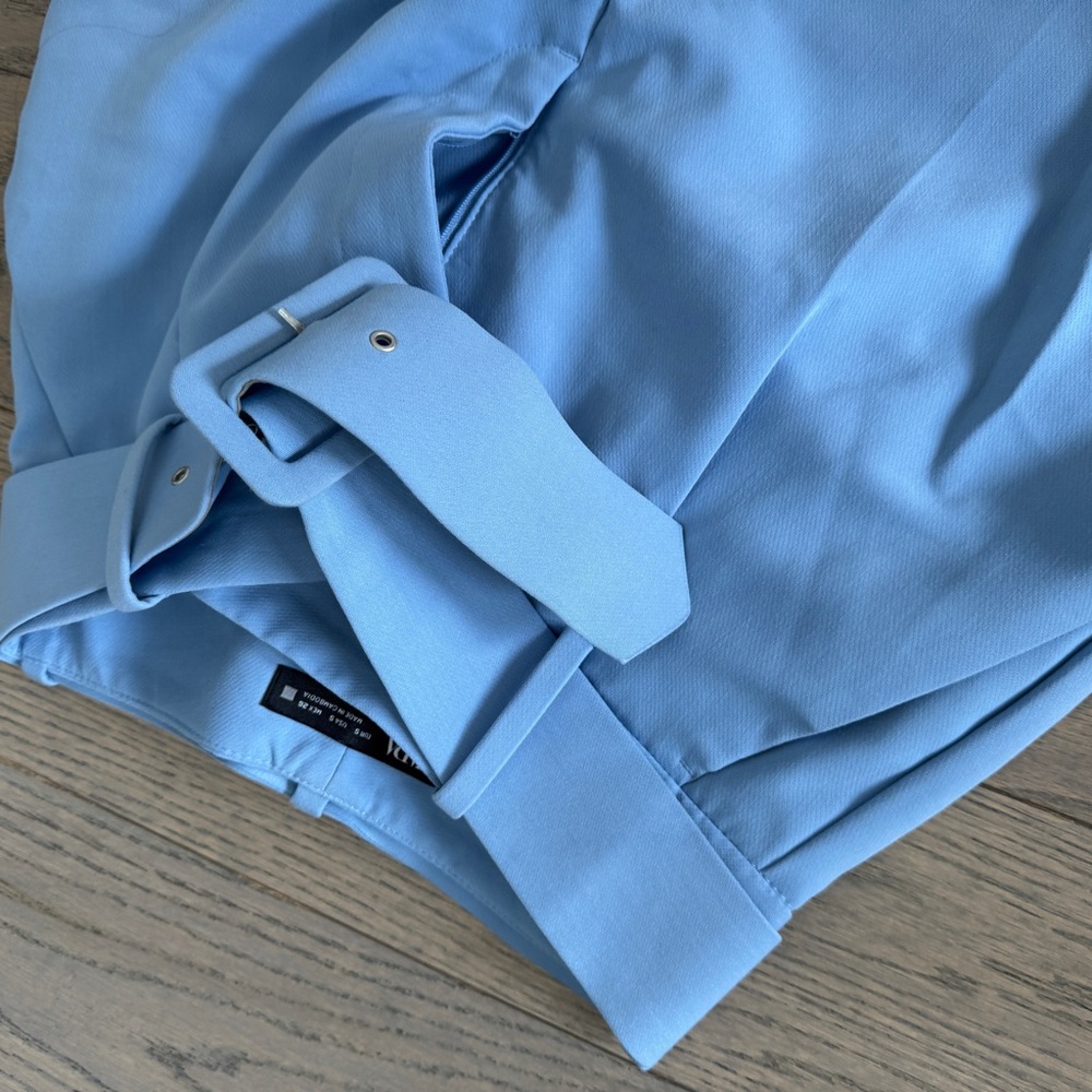 Zara Light Blue Straight Leg Pants